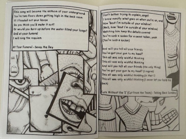 Zine page for How About I am Outside of Your Window