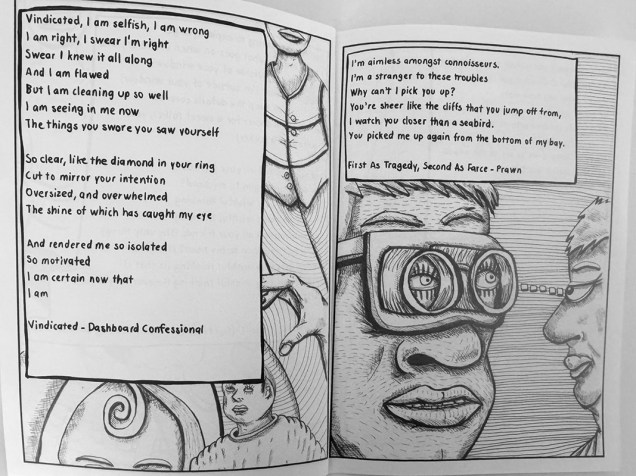 Zine page for How About I am Outside of Your Window