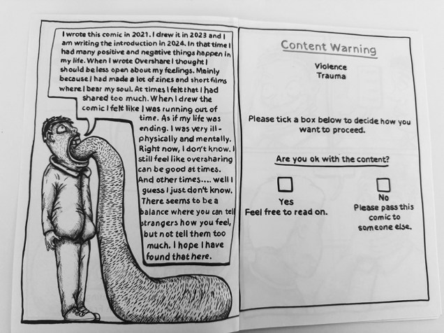 Zine Page for Overshare