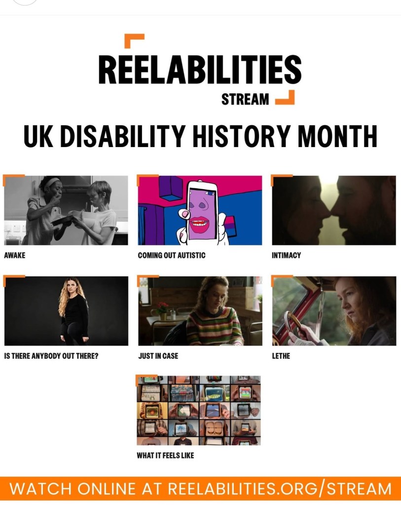 ReelAbilities Stream poster with What it Feels Like and Coming out Autistic images